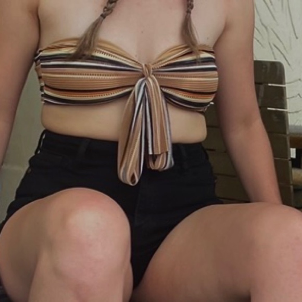 Brown Multicolored Windsor Tube Top